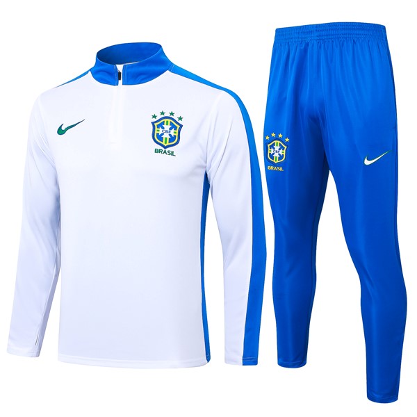 Sudadera De Training Brasil 2024/25 Blanco Azul 3